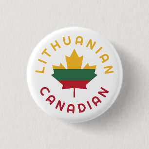 Canadian Lithuanian Roots  1 Inch Round Button