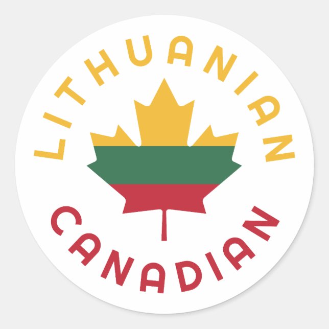 Canadian Lithuanian Roots  Classic Round Sticker (Front)