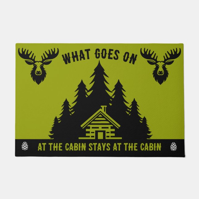 Canadian Log Cabin Funny Decorative Doormat (Front)