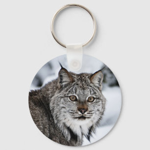 Canadian Lynx in the Snow Keychain