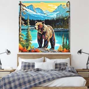 Canadian Majestic Mountain Bear Design Canvas Print