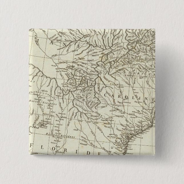 Canadian Map 2 Inch Square Button (Front)
