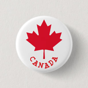 Canadian Maple Leaf 1 Inch Round Button