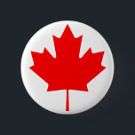Canadian Maple Leaf 2 Inch Round Button<br><div class="desc">Simple. Understated. Red maple leaf on a white background.  Celebrate Canada Day.</div>