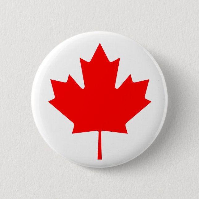 Canadian Maple Leaf 2 Inch Round Button (Front)