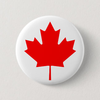 Canadian Maple Leaf 2 Inch Round Button
