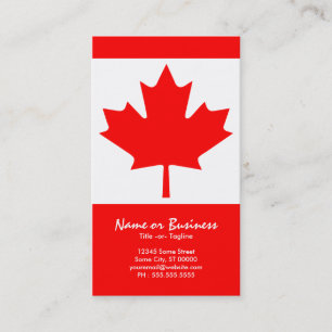 canadian maple leaf business card