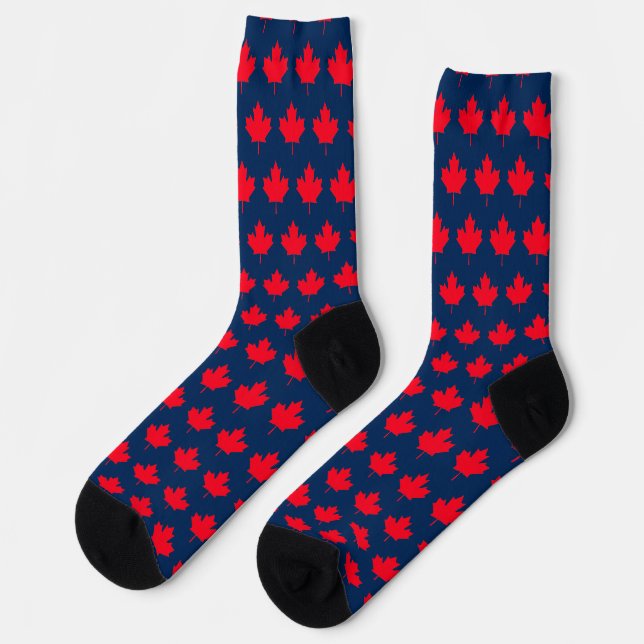 Canadian maple leaf. CANADA. Patriotic.  Socks (Left)