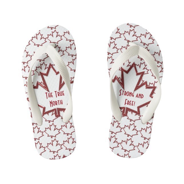 Canadian Maple Leaf Children's Flip Flops (Footbed)