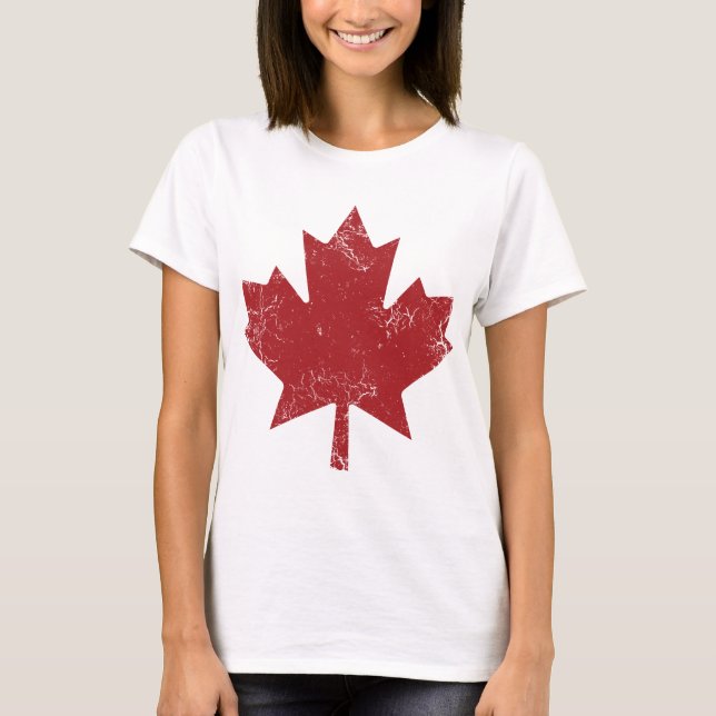 Canadian Maple Leaf (Distressed) T-Shirt (Front)