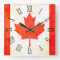 Canadian maple leaf flag roman numeral wall clock