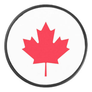 Canadian Maple Leaf. Hockey Puck