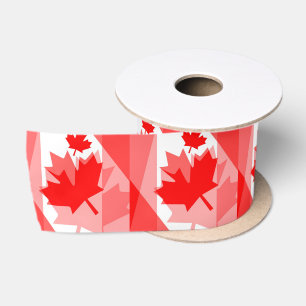 Canadian Maple Leaf Layered Style CANADA Satin Ribbon