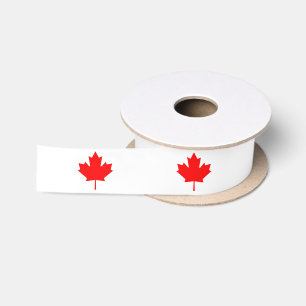 Canadian Maple Leaf Ribbon, Canada Satin Ribbon