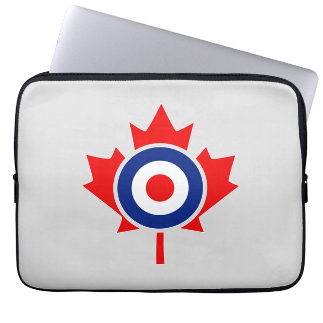 Canadian Maple Leaf Roundel Mod BLUE Laptop Sleeve (Front)