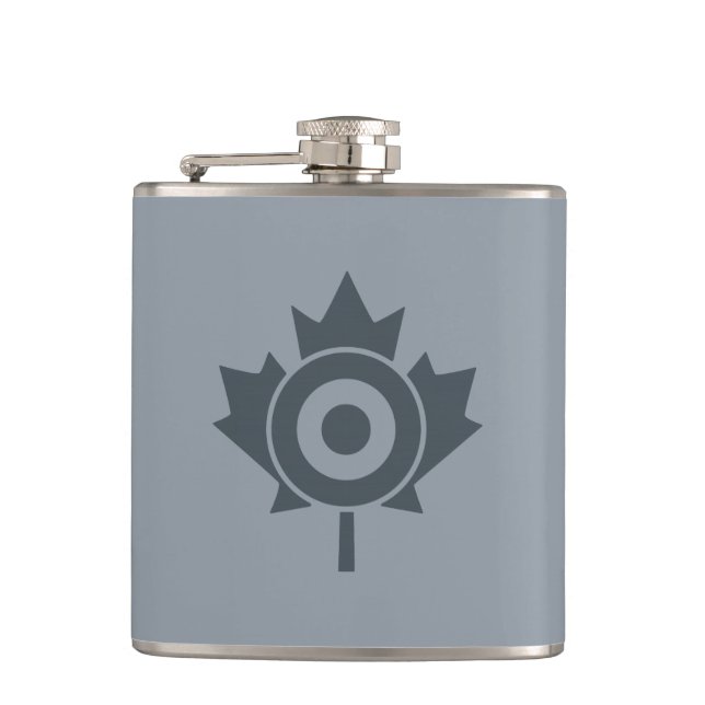 Canadian Maple Leaf Roundel Mod CANADA Hip Flask (Front)