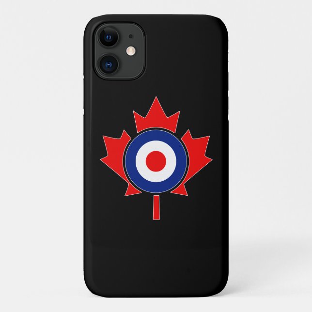Canadian Maple Leaf Roundel Mod on black Case-Mate iPhone Case (Back)