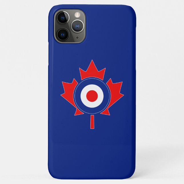 Canadian Maple Leaf Roundel Mod on blue Case-Mate iPhone Case (Back)
