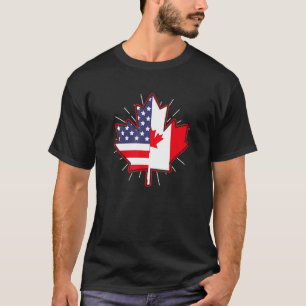 Canadian Maple Leaf Usa Flag Canada Day For Men 1 T-Shirt