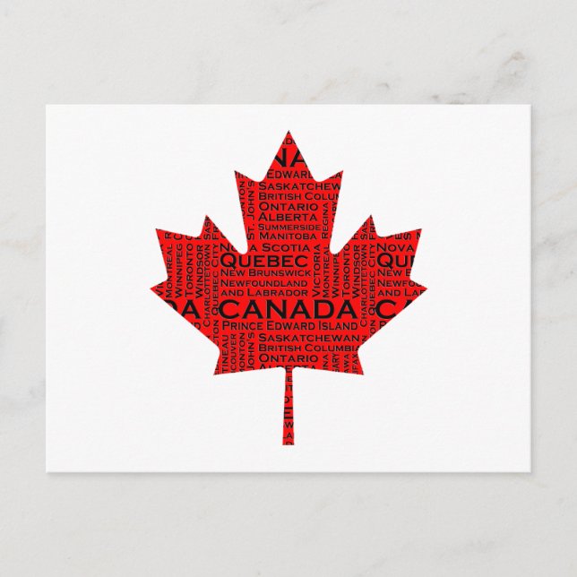 Canadian Maple Leaf w/Text Postcard (Front)