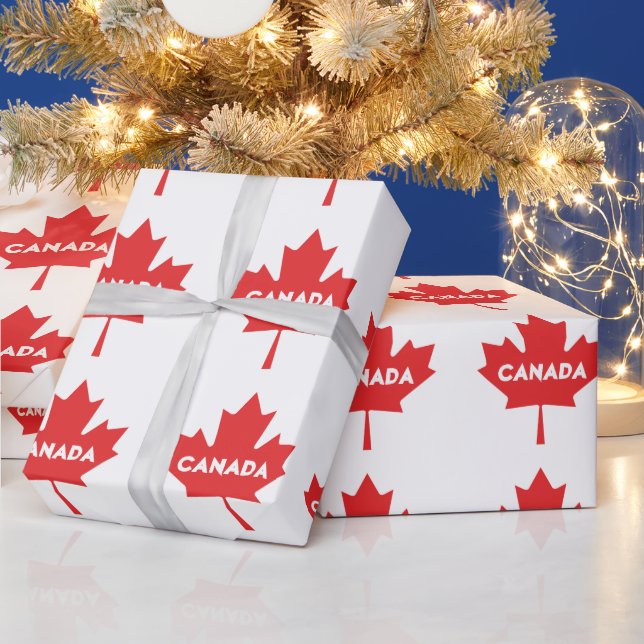 Canadian Maple Leaf Wrapping Paper – Red Canada  (Holidays)