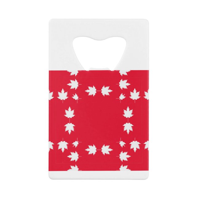canadian maple leaves credit card bottle opener (Front)