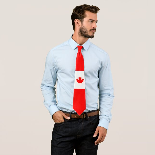 Canadian Maple on Red and White Tie (In Situ)
