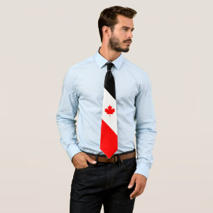 Canadian Maple on Red White Black Tie