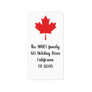 canadian maple red leaf label