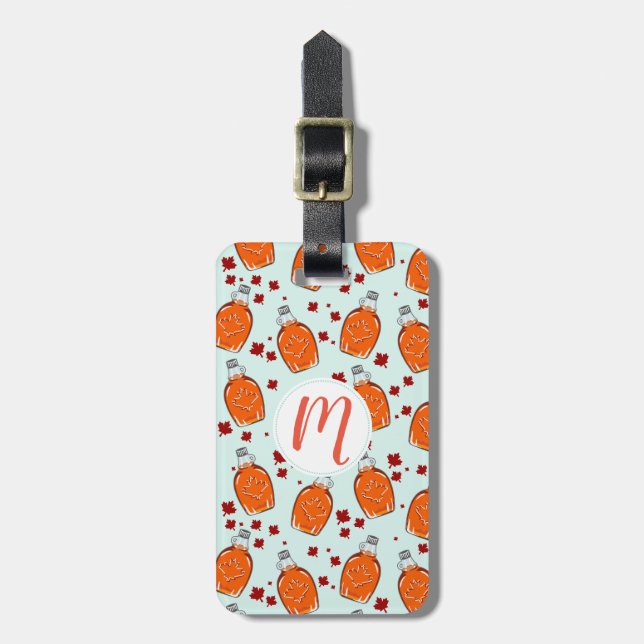Canadian Maple Syrup Pattern Luggage Tag (Front Vertical)