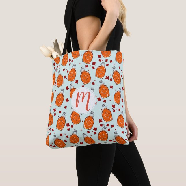 Canadian Maple Syrup Pattern Tote Bag (Close Up)