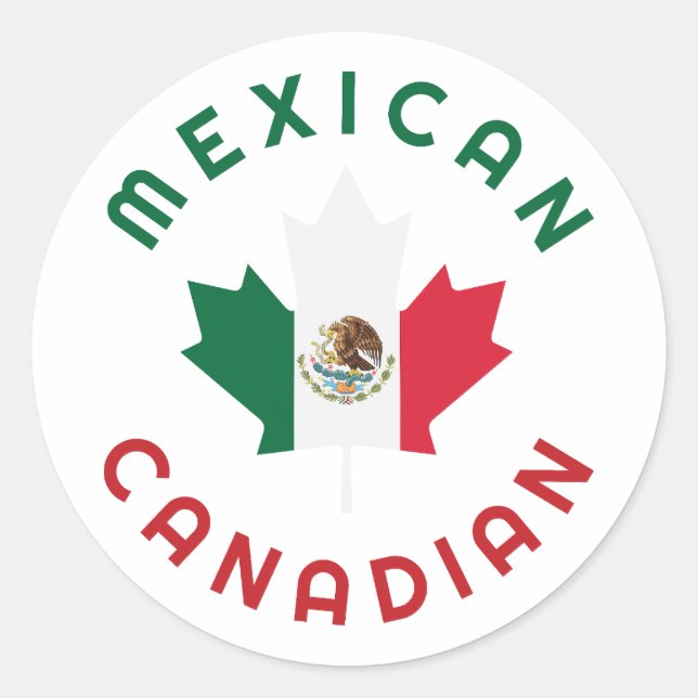 Canadian Mexican Roots  Classic Round Sticker (Front)