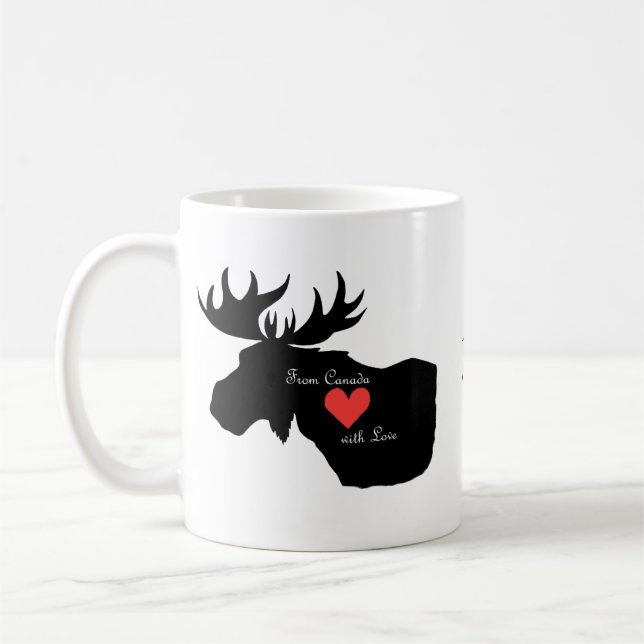 Canadian Moose from Canada with Love Custom name Coffee Mug (Left)