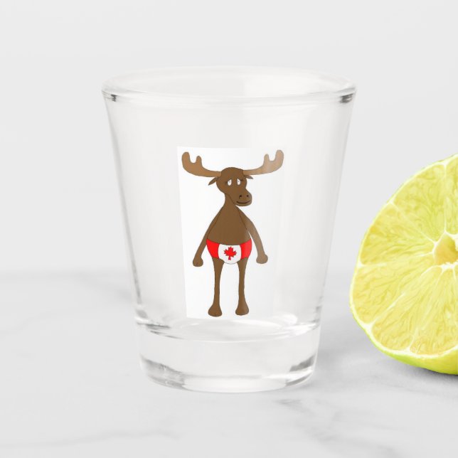 Canadian Moosey Moose Shot Glass (Front)