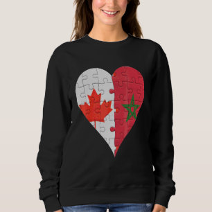 Canadian Moroccan Flag Heart Sweatshirt