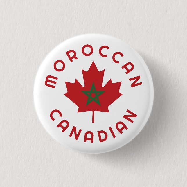 Canadian Moroccan  Roots 1 Inch Round Button (Front)