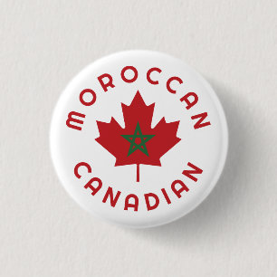 Canadian Moroccan  Roots 1 Inch Round Button