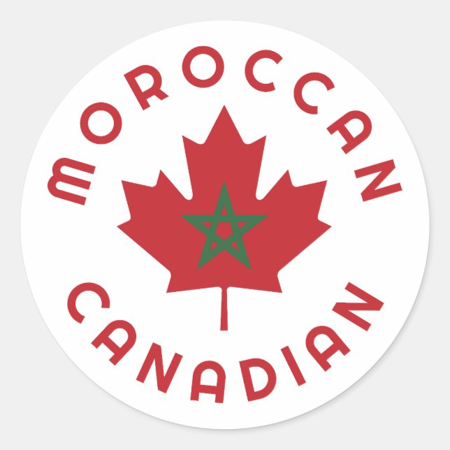 Canadian Moroccan  Roots Classic Round Sticker (Front)