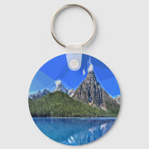 Canadian mountain photo keychain