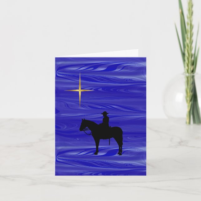 Canadian Mountie on Horse Christmas Card           (Front)