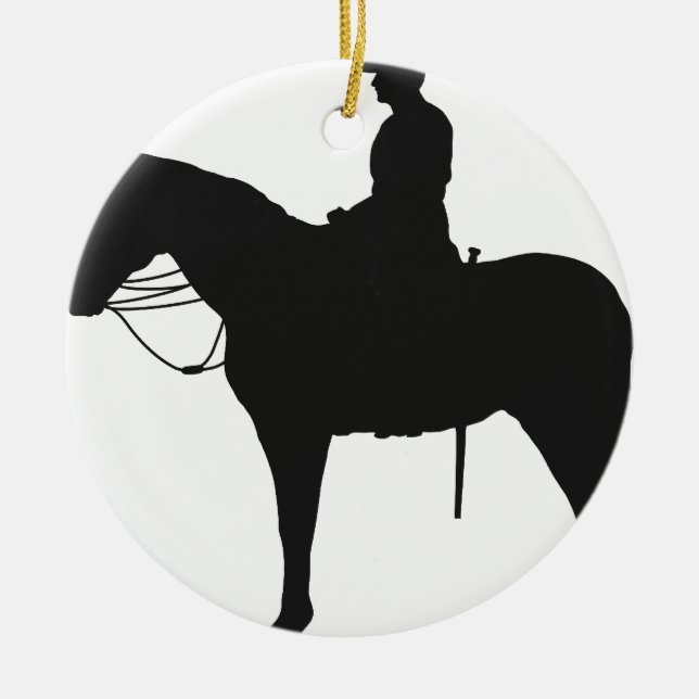 Canadian Mountie Silhouette Ceramic Ornament (Front)