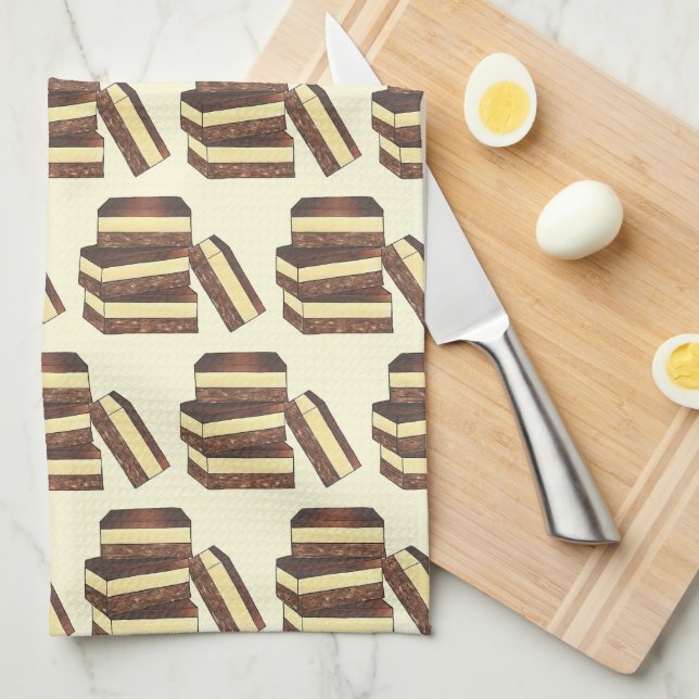 Canadian Nanaimo Bars Canada British Columbia Food Kitchen Towel (Quarter Fold)