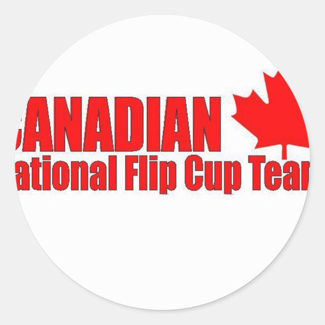 Canadian National Flip Cup Team Classic Round Sticker (Front)