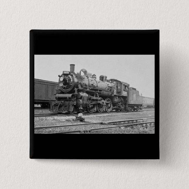 Canadian National Railroad Engine 5078 2 Inch Square Button (Front)