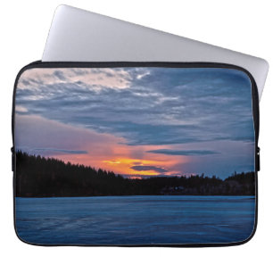 Canadian Nature Landscape Winter Lake Sunset Laptop Sleeve