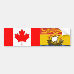 Canadian & New Brunswick Flag Bumper Sticker