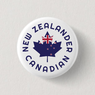 Canadian New Zealander Roots 1 Inch Round Button