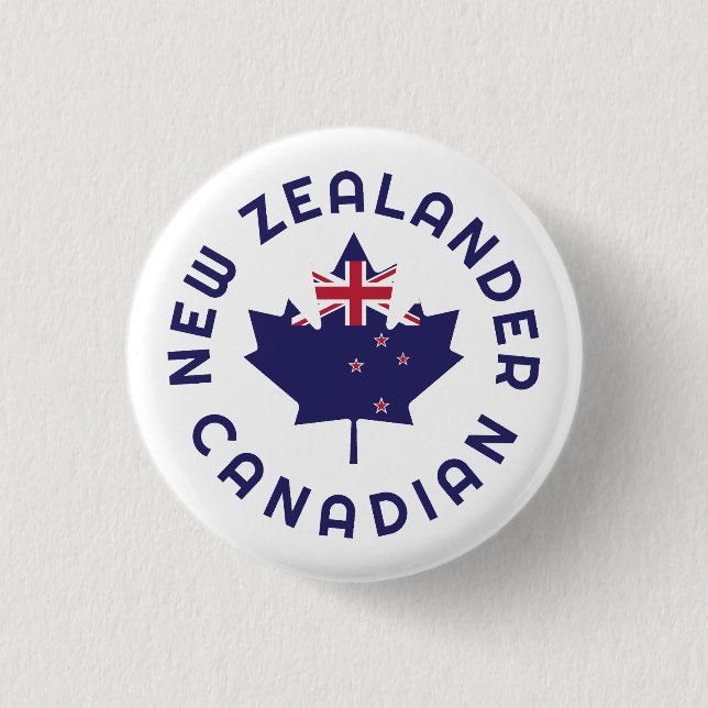 Canadian New Zealander Roots 1 Inch Round Button (Front)