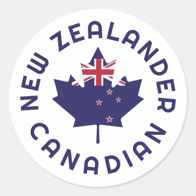 Canadian New Zealander Roots Classic Round Sticker (Front)
