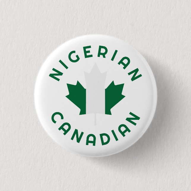 Canadian Nigerian  Roots 1 Inch Round Button (Front)